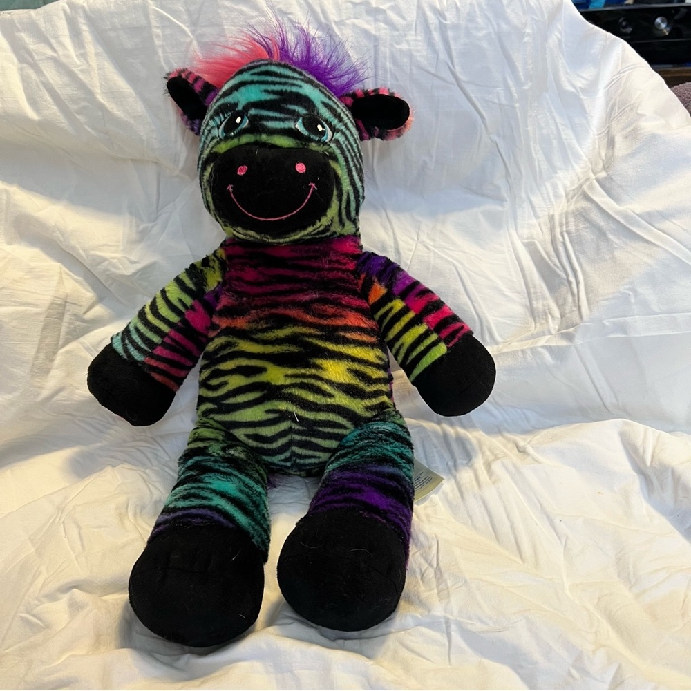 Build-A-Bear Rainbow Zebra Plush